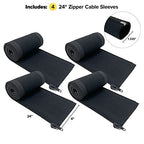 Zipper Cable Sleeve by Wrap-It Storage - 24" x 4" (4-Pack) Black - size: 24in (4-Pack)