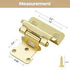 30 Pack 15 Pair Gold Cabinet Hinges, 1/2" Semi Wrap Kitchen Hinges - color: Gold, size: 1/2" Semi Wrap