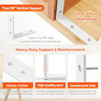 Shelf Bracket 8 Pack 8" Lx8 H 5mm Thick Heavy Duty White L Brackets - color: White-8pack, size: 8"Lx8"Wx1.5"W