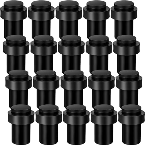 Chumia 6 Pcs Floor Mounted Door Stopper Stainless Steel,Black - color: Black