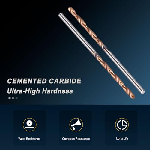 PATIKIL 1.7mm Drill Bit Carbide for Stainless Steel Hard Metal 130° 10 Pack - size: 1.7mm