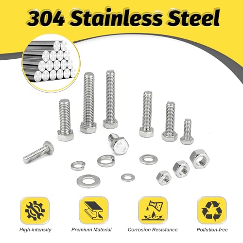 20 Sets 1/4-20x2 Bolt and Nut Set, Flat & Lock Washers Included,80PCS - size: 1/4-20x2" 20sets