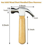 Mini Claw Hammer, Wooden Short Handle Claw Hammer 8 OZ Household Small Hammer Portable Mini Hammer