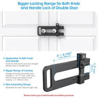 AST French Door Lock for Double Doors, Adjustable, 3 Brass Keys, Key Alike - style: Matte Black with Keyed Alike