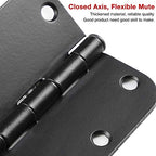 18 Pack Matte Black Door Hinges 3.5" Rounded 5/8" Radius No-Squeak - color: Matte Black No Squeak, size: 18 Pack