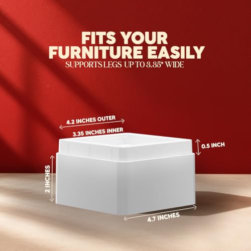 Utopia Bedding Adjustable Bed Risers 2 Inch, White, 8-Pack - color: White, size: 2 Inch (Pack of 8)