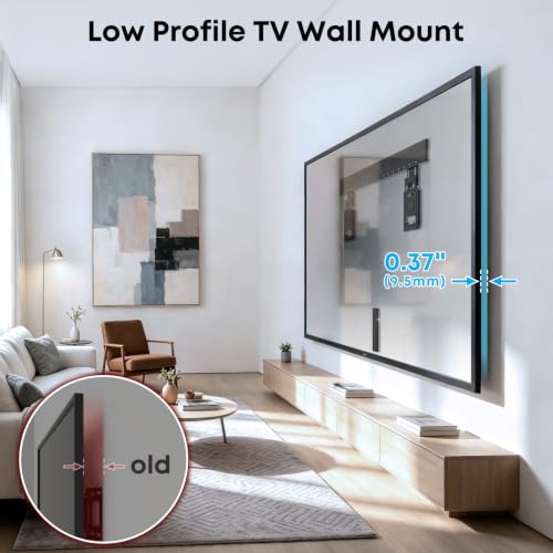 Ultra Slim TV Wall Mount for 37-86 inch, Weight Max 165 lbs - size: 37-86''