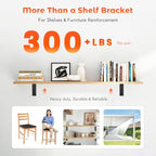 Shelf Bracket 8 Pack 14" Lx8 H 5mm Thick Heavy Duty Black L Brackets - color: Black-8pack, size: 14"Lx8"Wx1.5"W