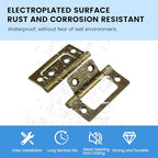 SDTC Tech 4-Pack Non-Mortise Door Hinges Bifold Butt Cabinet Hinges Bronze - color: Bronze