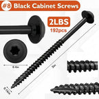 Frienda 2 Pound White Cabinet Screws Bulk #8x3'' Approx. 192pcs - color: Black, size: #8x3 Inch