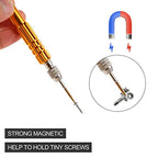 Mini Eyeglass Repair Kit Glasses Screwdriver Pocket Precision Tool - color: Gold