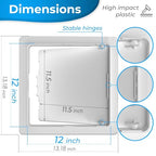 BOZZON Access Panel for Drywall - 12 x 12 in - Wall Hole Cover - Access Door - Plumbing Access Panel for Drywall - Heavy Durable Plastic White - size: 12 x 12