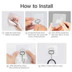 Large Adhesive Hooks for Hanging Heavy-Duty 44Ib(Max) 20 Packs, Wall Hangers without Nails Self-Adhesive Traceless Clear and Removable, Waterproof and Rustproof Multiple Uses for Bathroom Kitchen Home - size: 20 Large Hooks