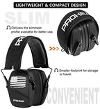 PROHEAR 016 NRR 26dB Shooting Ear Protection, Slim Passive Earmuffs - color: Black F