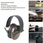 Foldable Safety Earmuffs with Noise Reduction–Adjustable Headband for Travel & Work, Hearing Protection for Men&Women