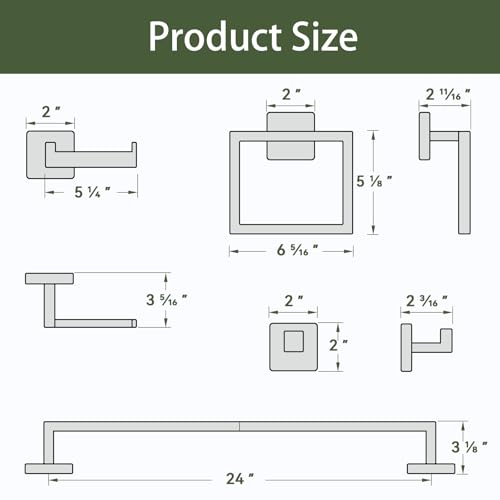 5-Pieces Matte Black Bathroom Accessories, 24 Inch Bathroom Hardware Set - color: Matte Black, size: 26 Inch (5 Pieces Simple)
