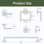 5-Pieces Matte Black Bathroom Accessories, 24 Inch Bathroom Hardware Set - color: Matte Black, size: 26 Inch (5 Pieces Simple)