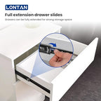 LONTAN 1 Pair Black Side Mount Drawer Slides 22 Inch Heavy Duty Rails - color: Black, size: 22 Inch - Drawer Slide