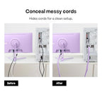 Pixio 10FT Tubing Cable Sleeve – Purple 1/2 inch Flexible Cable Management Sleeve for PC, Gaming, TV & Office, Wire Organizer for Desk Cable Cleanup - color: Purple