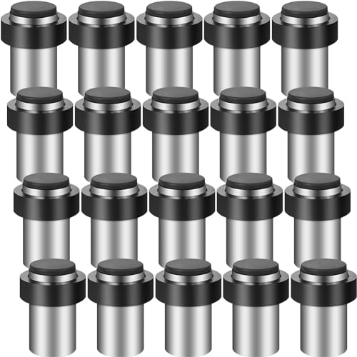 Chumia 20 Pcs Floor Mounted Door Stopper Stainless Steel,Silver - color: Silver