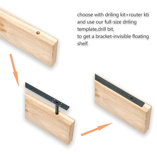 Hidden Shelf Brackets ， Floating Shelf Bracket (Additional Brackets -NO Kits) 16 Inch -2 Pcs - size: 16 Inch - 2 Pcs Additional Brackets - No Kits