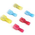TICONN 100 Pcs Nylon Spade Connector Kit, Insulated Crimp Wire Connectors - style: Male Red 100 Pcs