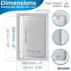 BOZZON Access Panel for Drywall - 4 x 6 in - Wall Hole Cover - Access Door - Plumbing Access Panel for Drywall - Heavy Durable Plastic White - size: 4 x 6