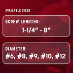 GRK Fasteners R4™ #9 x 2-1/2" Multi-Purpose Framing Screws, 575 PCS - size: #9x2-1/2" 575 count
