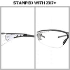 HTS HUNTERSKY Super Flexible Lightweight Anti Fog Wrap-Around U6 Clear Shooting Safety Glasses with ANSI Z87.1 Scratch Resist - color: Pink / Clear (2 Pack)