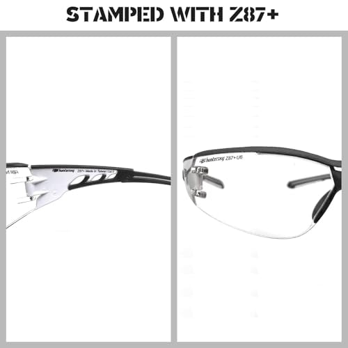 HTS HUNTERSKY Super Flexible Lightweight Anti Fog Wrap-Around U6 Clear Shooting Safety Glasses with ANSI Z87.1 Scratch Resist - color: Pink / Clear (2 Pack)