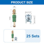 uxcell 25Set 8x11.3mm Cam Locking Screws with M6x34mm Furniture Connecting Fitting, Cam Bolts Dowels for Splicing Assembly of Table Cabinets, Green - size: M6x34mm