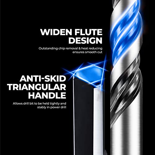 amoolo Masonry Drill Bit Set 5pcs, Concrete Drill Bits with Carbide Tip (1/4”-1/2”) for Brick, Tile, Cement, Ceramic, Glass, Plastic, Etc. - size: 1/4"-1/2"(5pcs)