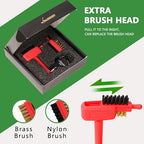 Red Mini Golf Brush, Dual-Sided Nylon Brass, Retractable Keychain - color: Red