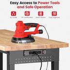 ENJOYWOOD 60" Heavy Duty Garage Workbench with Wheels, Adjustable Height