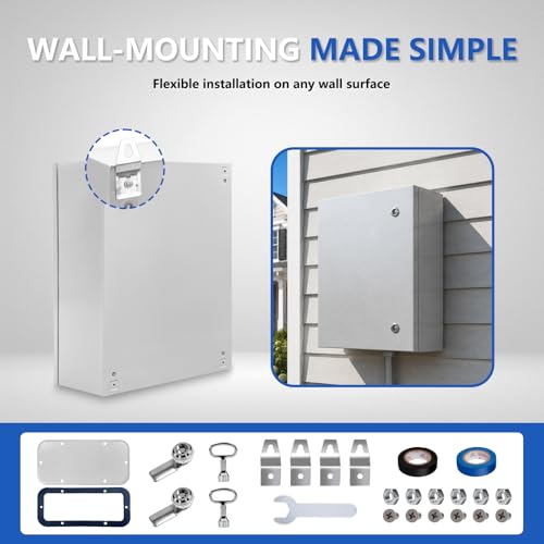 Outdoor Electrical Box 28x20x10 NEMA 4X IP66 Waterproof Box - size: 28 x 20 x 10''