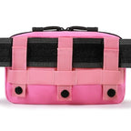FRTKK Tactical Molle Admin Pouch Utility Laser Cut EDC Tool Pouch Bag Horizontal Modular Pouches Include US Flag Patch and Keychain - color: Pink