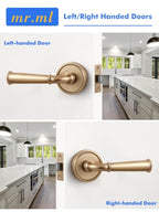 Door Handle Champagne Bronze Passage Door Door Lever, 1 Pack - color: Champagne Bronze
