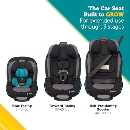 Safety 1st Grow and Go All-in-One Convertible Car Seat, Rear Facing, 5-40 lbs, Forward Facing (30–65 lbs), High Back Booster Seat 40-100 pounds, Iron Frost - color: Iron Frost, style: Original