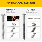 Mywish (15Sets) 3/8" x 1" Hex Head Lag Bolts, Heavy Duty Lag Screws with Washers, 304 Stainless Steel Bolts 18-8, Lag Screws Wood Screws, Fully Thread Bright Finish, 3/8 Bolt - size: 3/8 x 1" (15 set)