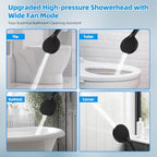 Hibbent All Metal cUPC Certified High Pressure Rainfall 8'' Shower Head - color: Matte Black, style: Square 8''