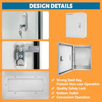 Outdoor Electrical Box 20x12x10 NEMA 4X IP66 Waterproof Box - size: 20 x 12 x 10''