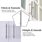 Probrico 30 Pack|3.5 inch Drawer Pulls Stainless Steel, Modern Polished Chrome Cabinet Pull, Round T bar Handles Dresser Drawer knobs, Kitchen Cabinet Knobs Hardware, 6 inch Overall Length - color: Polished Chrome, size: hole center 3-1/2"