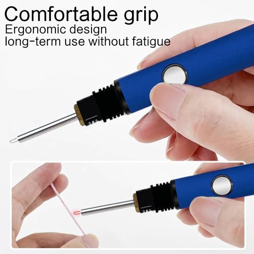 Wlizyzfhy Rechargeable Thread Burner kit，Tool Burning Pen(blue) - color: Blue