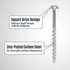 POWERTEC 100 PK Pocket Hole Screws, Maxi-Loc Head, #2 Square Drive, 2" Coarse Thread for Pocket Hole Jig, Heavy-Duty Furniture, Workbenches, Table Legs & Framing (72265) - style: 100PK 2" Coarse Maxi-Loc Screws