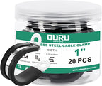 OURU 1 Inch Cable Clamps, Rubber Coated Insulated Clamps, 20pcs, 25mm - size: 20pcs - 1"