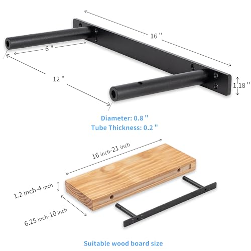 Hidden Shelf Brackets ， Floating Shelf Bracket (Additional Brackets -NO Kits) 16 Inch -2 Pcs - size: 16 Inch - 2 Pcs Additional Brackets - No Kits