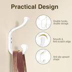 Coat Hooks Wall Mount,Heavy Duty Wall Hooks for Backpack,Towel,White 6 Pack - color: White, size: 6 Pack