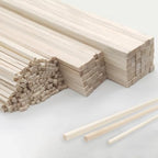 222Pcs Balsa Wood Sticks - size: 1/8" + 3/16" + 1/4" 222pcs