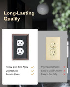 2-Pack Zinc Alloy Single Duplex Outlet Cover Plate, Solid Receptacle Cover - color: Aged Bronze, size: 1 Duplex 2PK