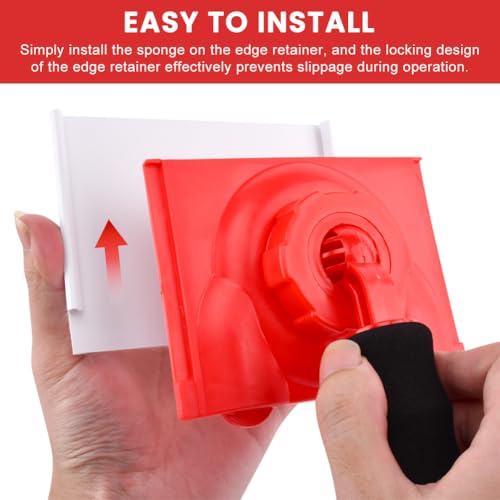 Handheld Paint Edger Tool with 2 Pads, 360° Rotating Trim Applicator